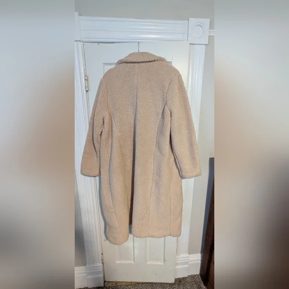 Women's Tan Teddy Coat By Torrid - Picture 6 of 7